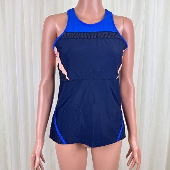 Athleta Colorblock Tri-ssential Tankini Tank Top Gym Workout Swim Run M - Picture 3 of 11